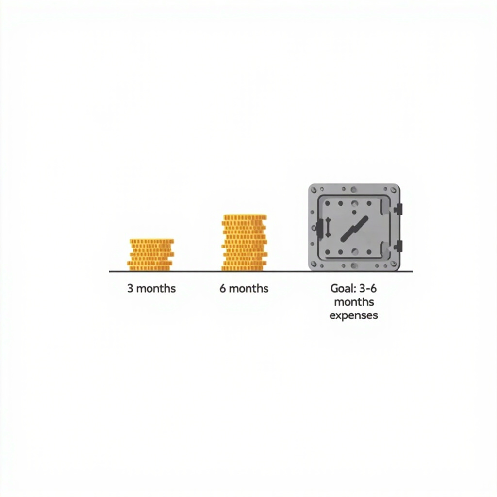 Emergency fund milestones: 3 months, 6 months, and your full goal give you clear targets to work toward.