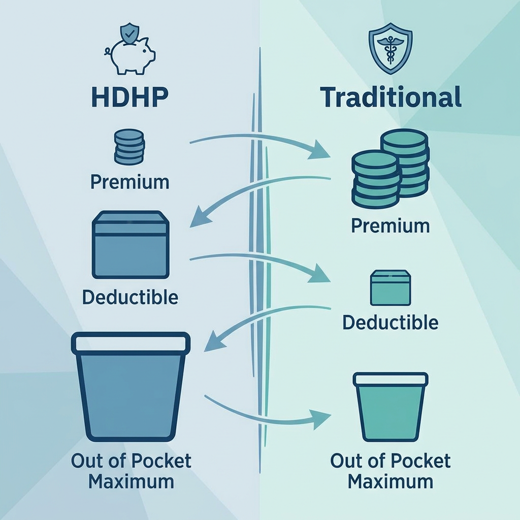 The HDHP-HSA combination offers lower premiums and triple tax advantages.